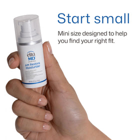 EltaMD AM Restore Daily Facial Moisturizer side view with pump