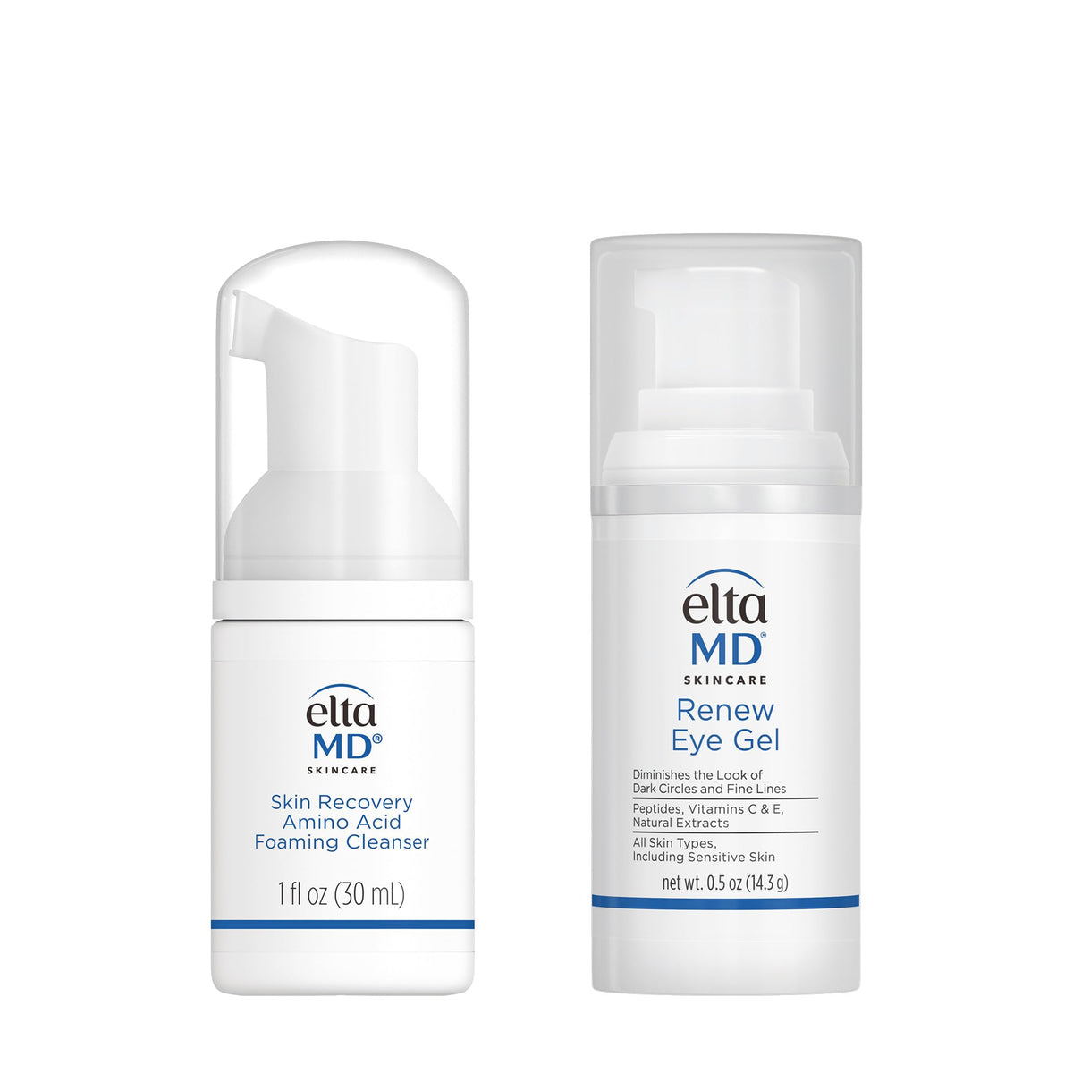 EltaMD Skin Care Facial Care Set with Cleanser and Eye Gel front view