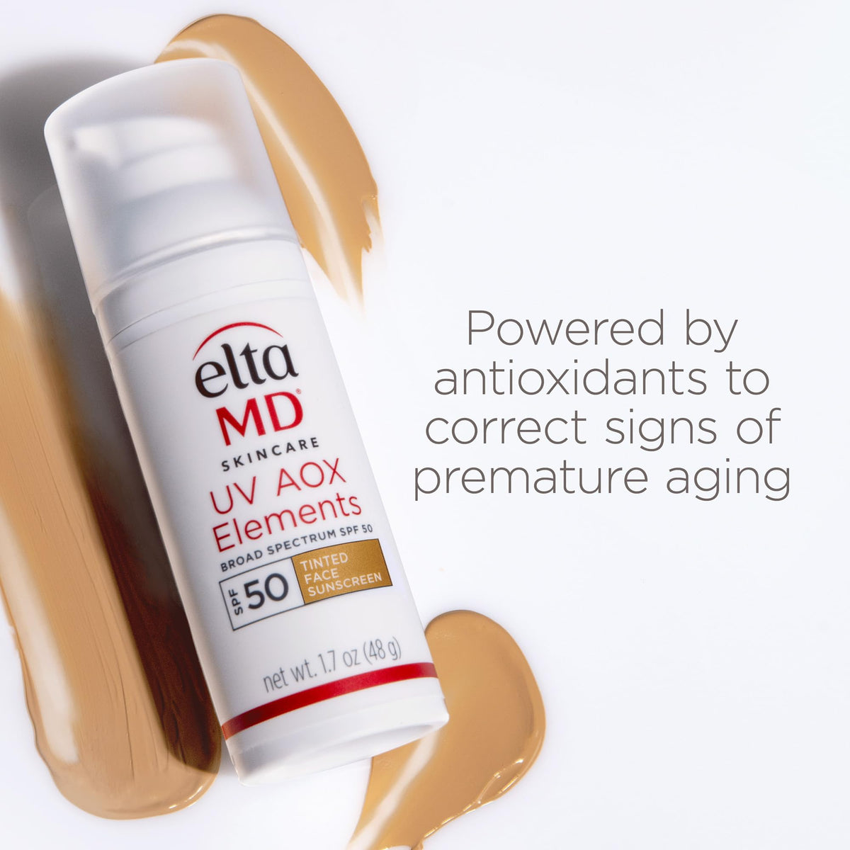 EltaMD UV AOX Elements Tinted Face Sunscreen SPF 50 on vanity