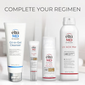 EltaMD UV AOX Mist 100% Mineral Sunscreen Spray in outdoor setting