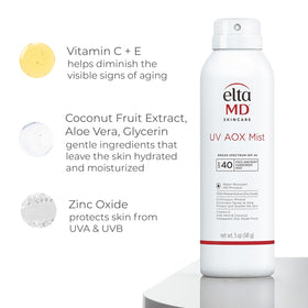 EltaMD UV AOX Mist 100% Mineral Sunscreen Spray packaging