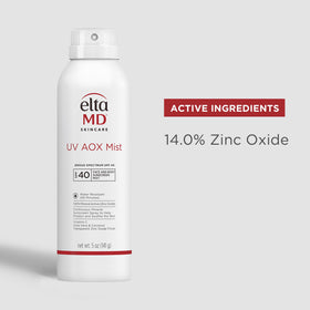 EltaMD UV AOX Mist Mineral Sunscreen Spray in outdoor setting