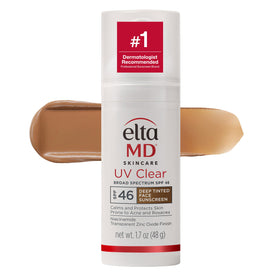 EltaMD UV Clear Deep Tinted Face Sunscreen front view with pump