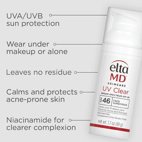 EltaMD UV Clear Tinted Duo Kit back view showing ingredients