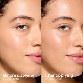 EltaMD UV Clear Tinted Face Sunscreen SPF 46 in a bathroom setting
