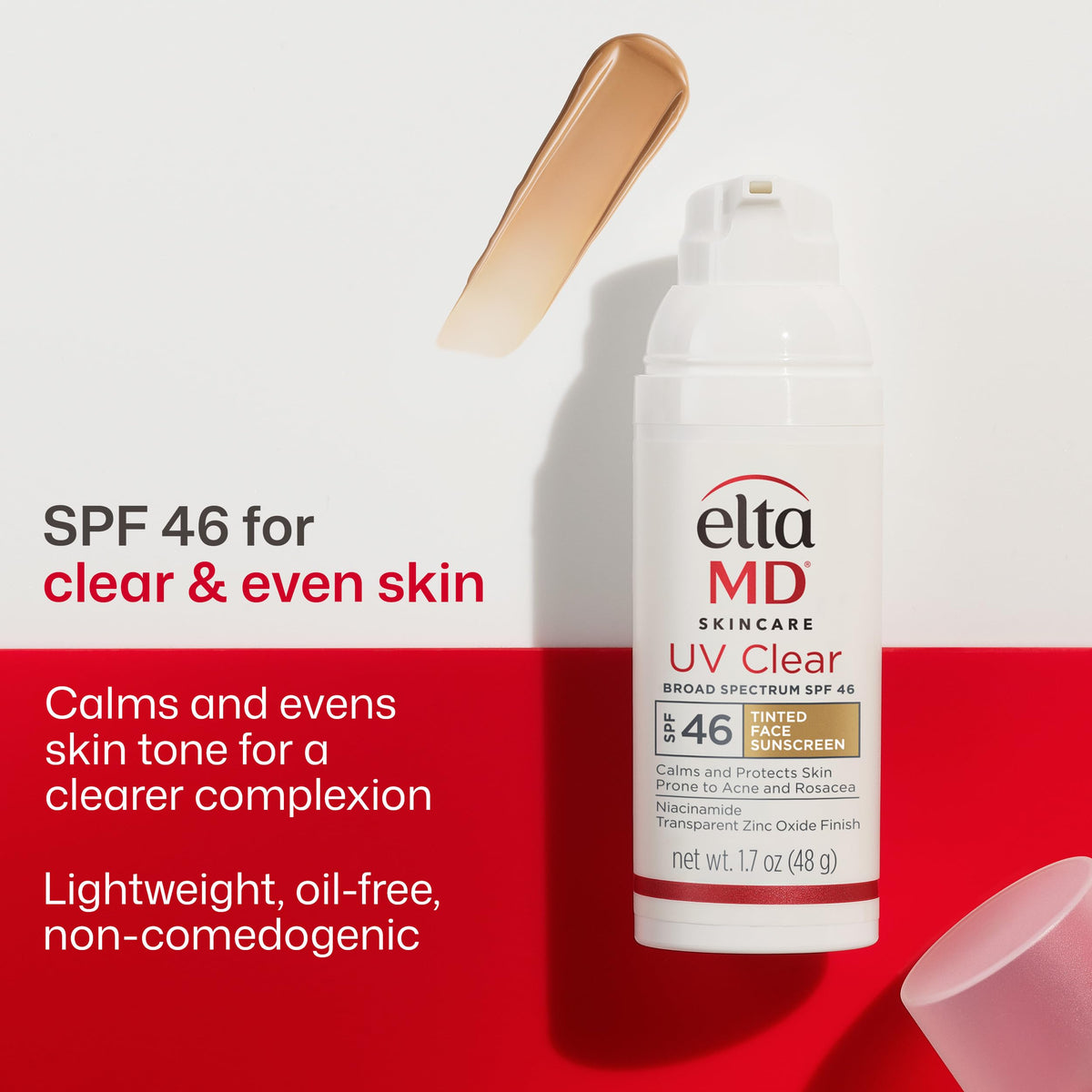 EltaMD UV Clear Tinted Face Sunscreen SPF 46 pump bottle side view