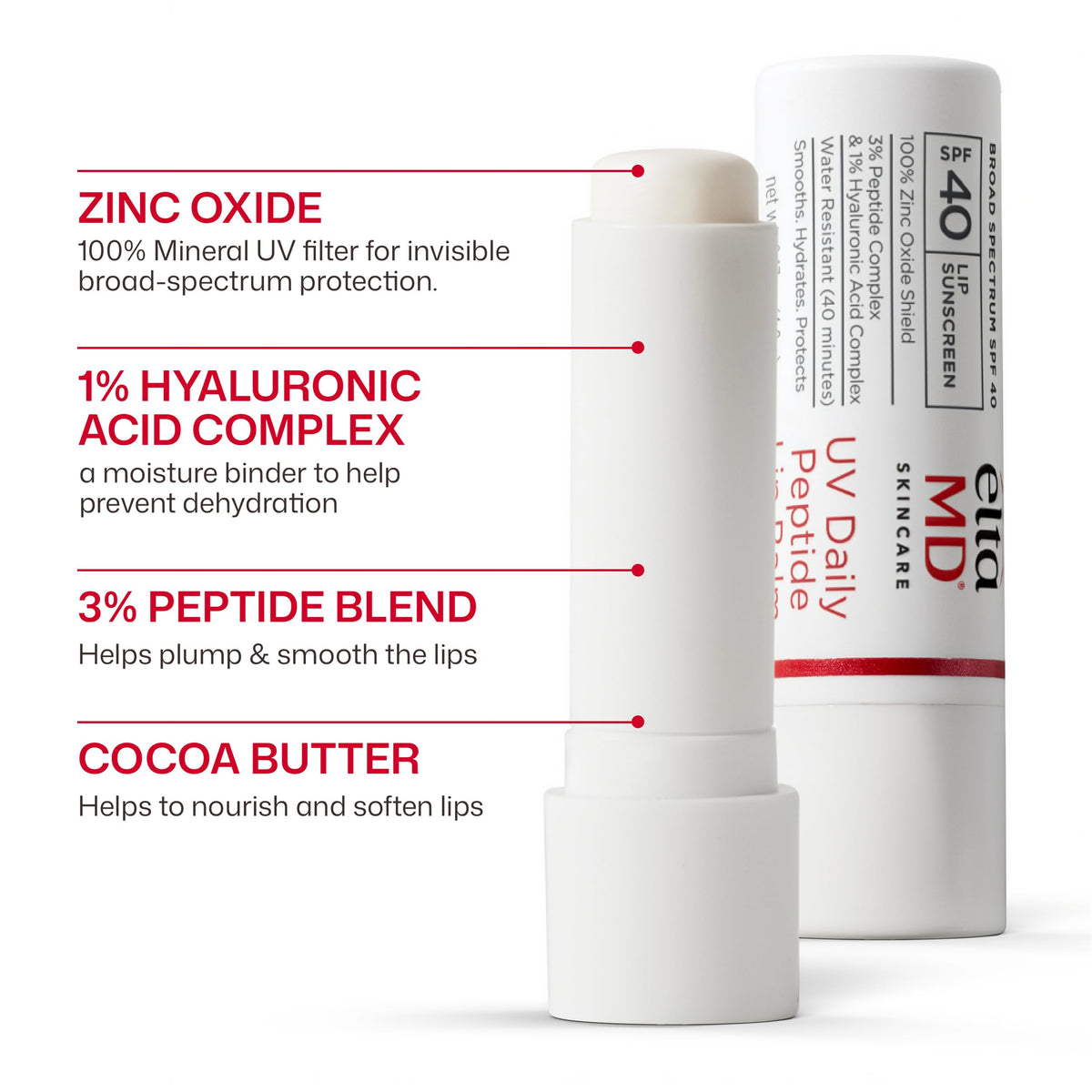 EltaMD UV Daily Peptide Lip Balm SPF 40 with mint flavour
