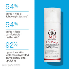 EltaMD UV Daily sunscreen with a model outdoors