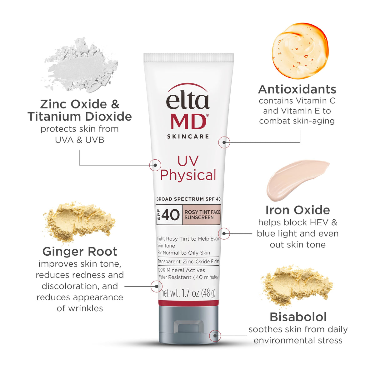 EltaMD UV Physical Rosy Tinted Sunscreen side view