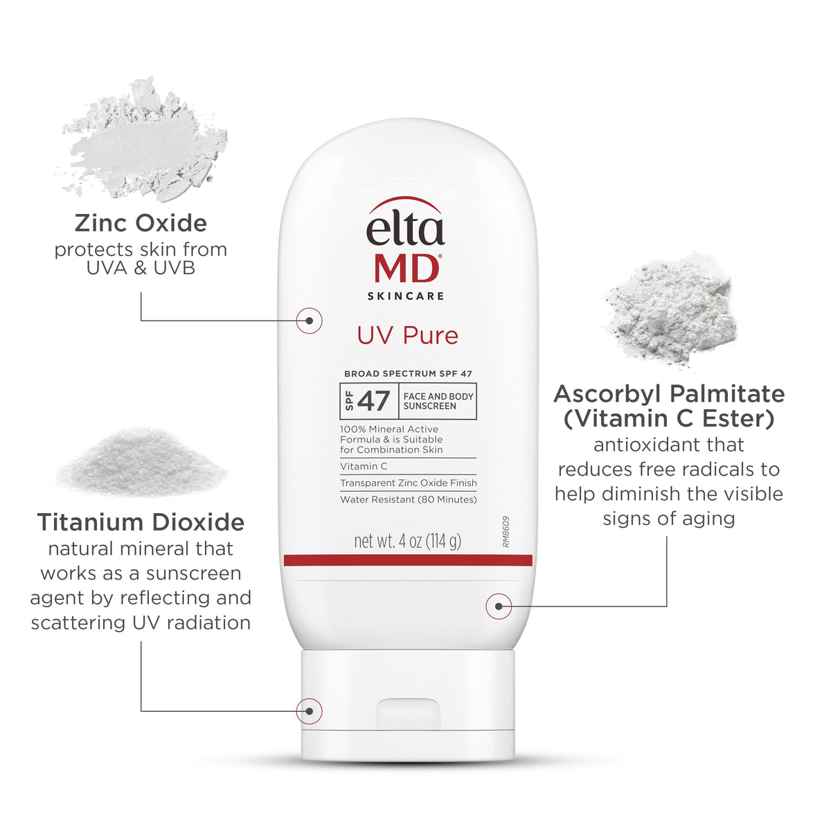 EltaMD UV Pure Mineral Sunscreen SPF 47 side view