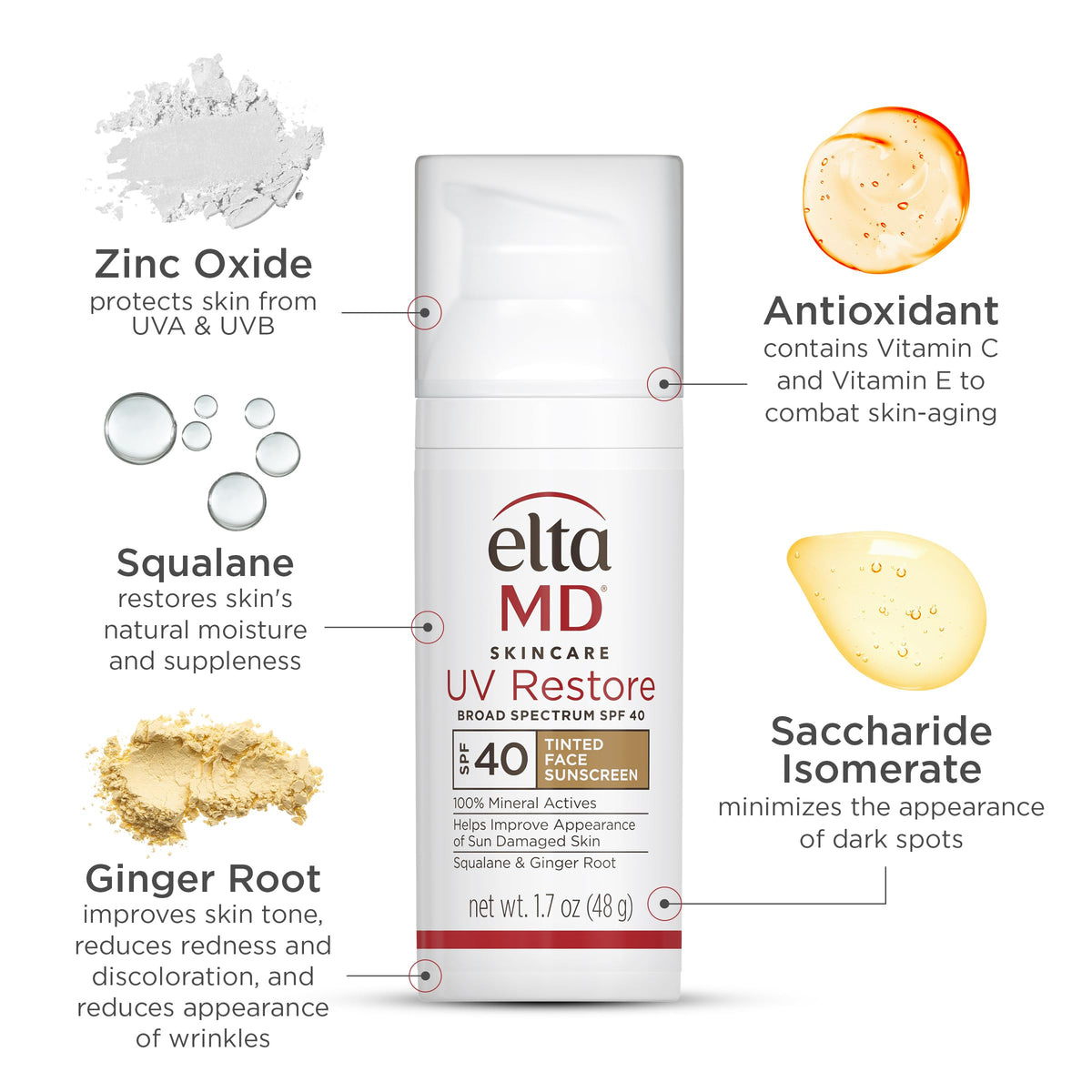 EltaMD UV Restore Tinted Face Sunscreen 1.7 oz back view