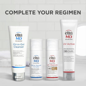 EltaMD UV Restore Tinted Face Sunscreen on a bathroom counter