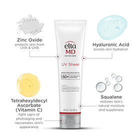 EltaMD UV Sheer sunscreen texture on skin