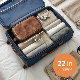 Elviros Medium Toiletry Bag dimensions displayed