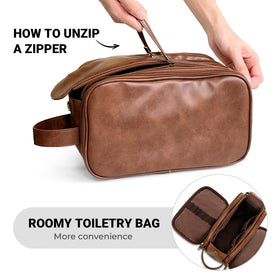 Elviros Medium Toiletry Bag showing wet/dry compartments