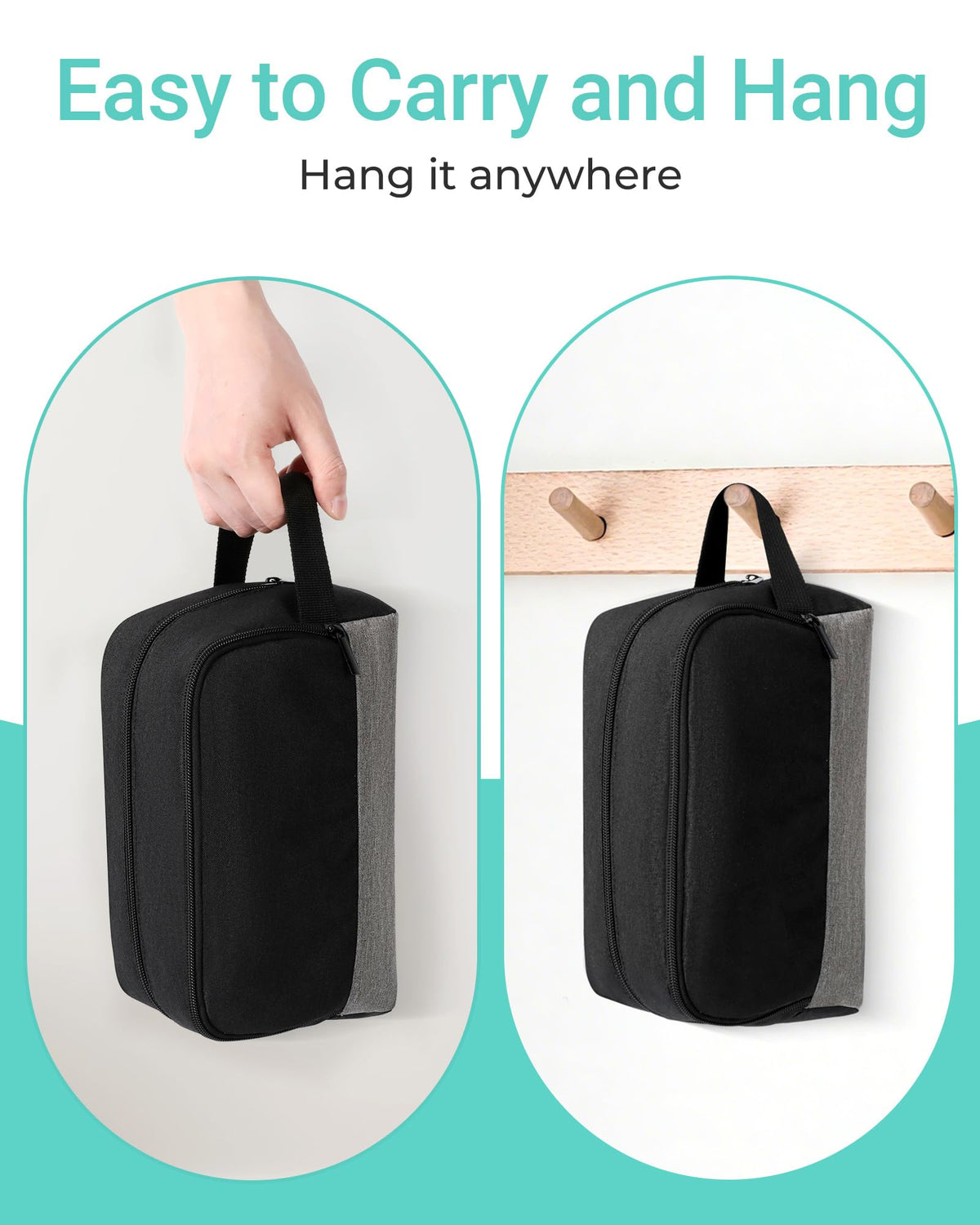Elviros Toiletry Bag compact size for travel