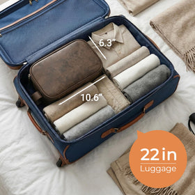 Elviros Toiletry Bag dimensions displayed on a ruler