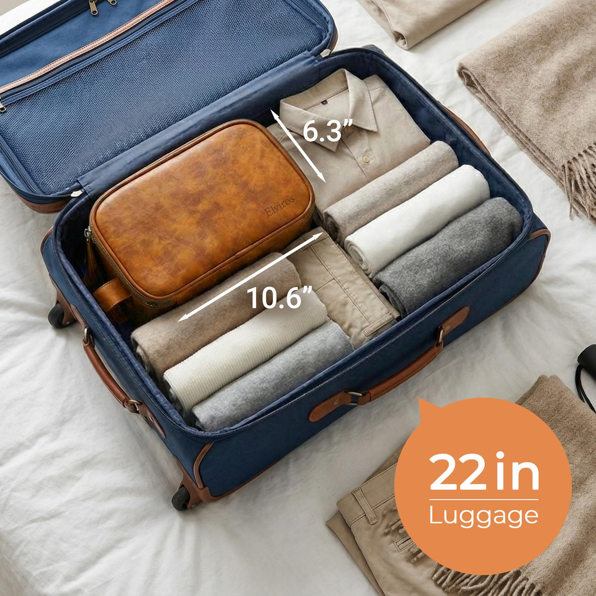 Elviros Toiletry Bag for Men lifestyle image in travel setting