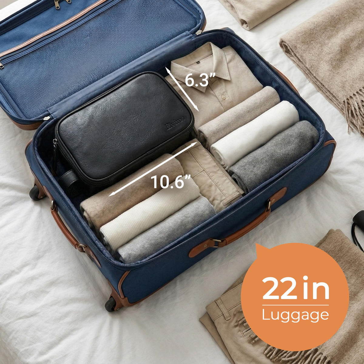 Elviros Toiletry Bag for Men lifestyle scene in travel setting