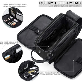 Elviros Toiletry Bag for Men side view with zipper