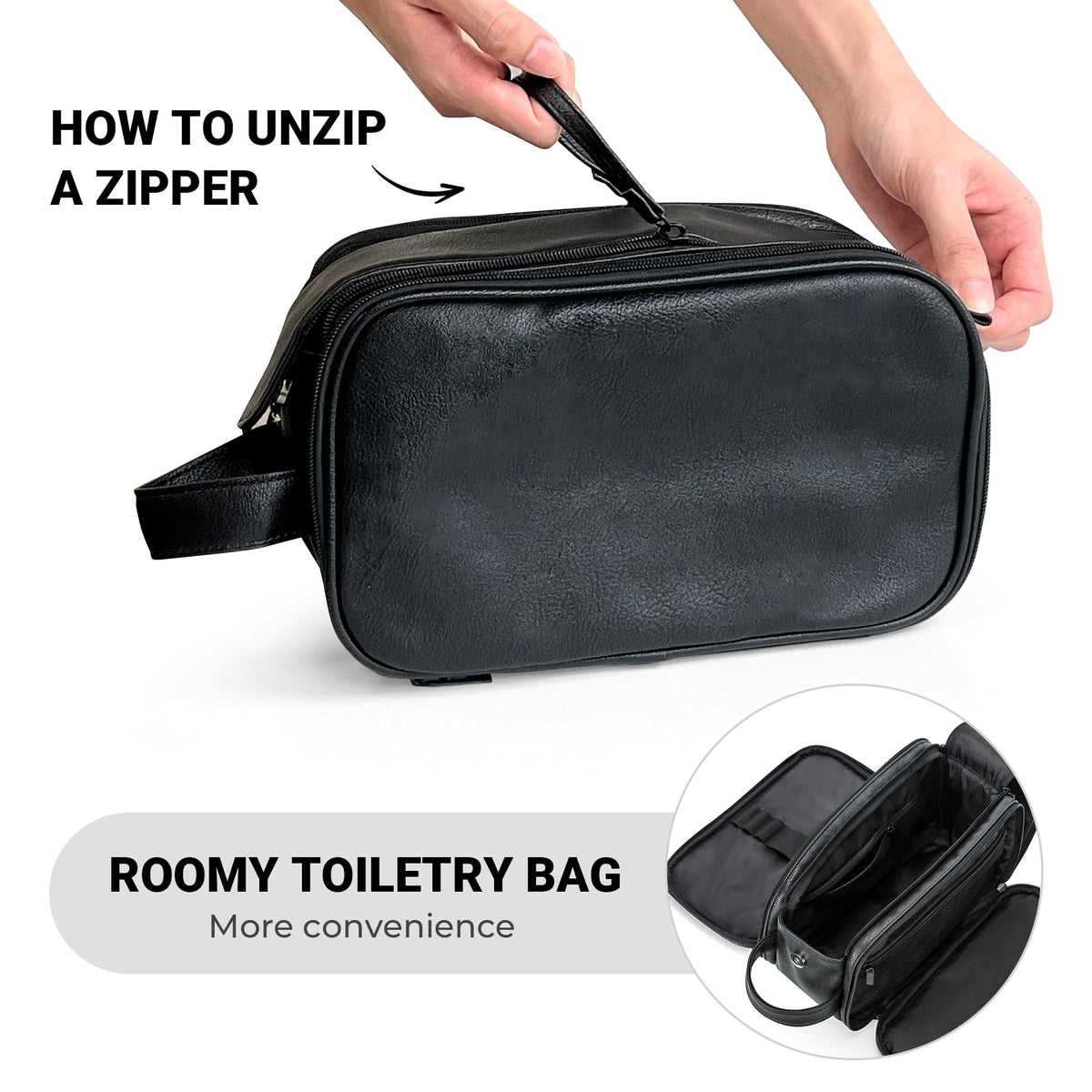 Elviros Toiletry Bag for Men spacious interior layout