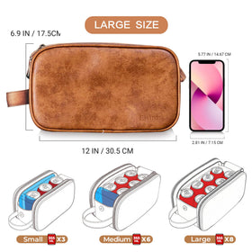 Elviros Toiletry Bag in use at a bathroom counter