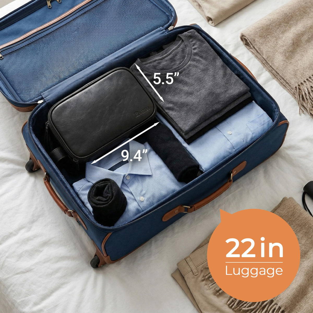 Elviros Toiletry Bag showing durable material close-up