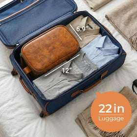 Elviros Toiletry Bag showing wet/dry compartment feature
