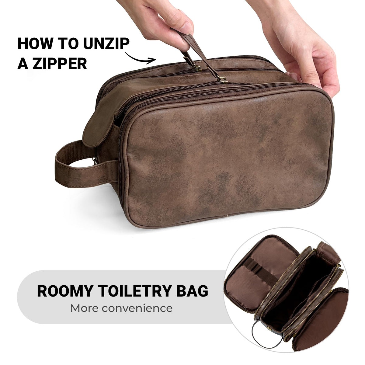 Elviros Toiletry Bag wet separation compartments