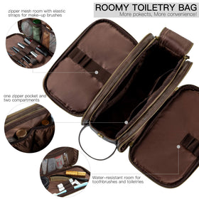Elviros Toiletry Bag with waterproof drawstring pouch