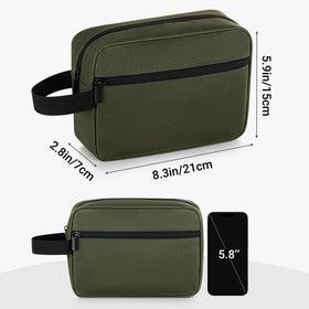 Elviros Travel Toiletry Bag dimensions shown