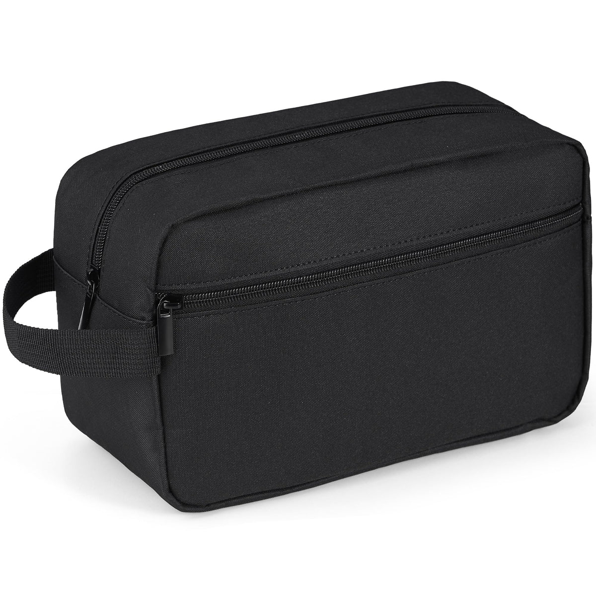 Elviros Travel Toiletry Bag front view in black