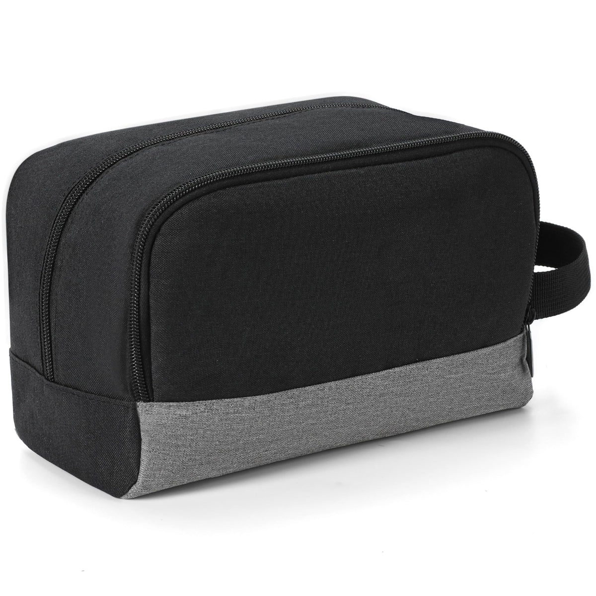 Elviros Travel Toiletry Bag front view in dark grey