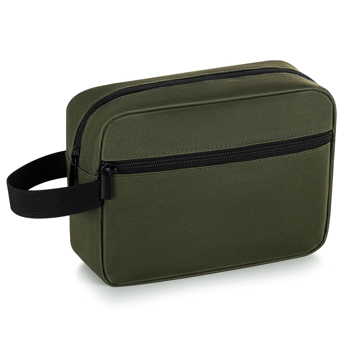 Elviros Travel Toiletry Bag in army green front view