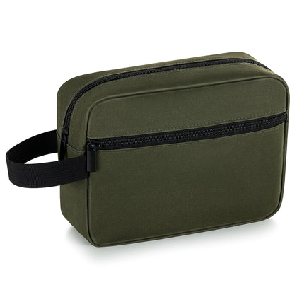 Elviros Travel Toiletry Bag in army green front view