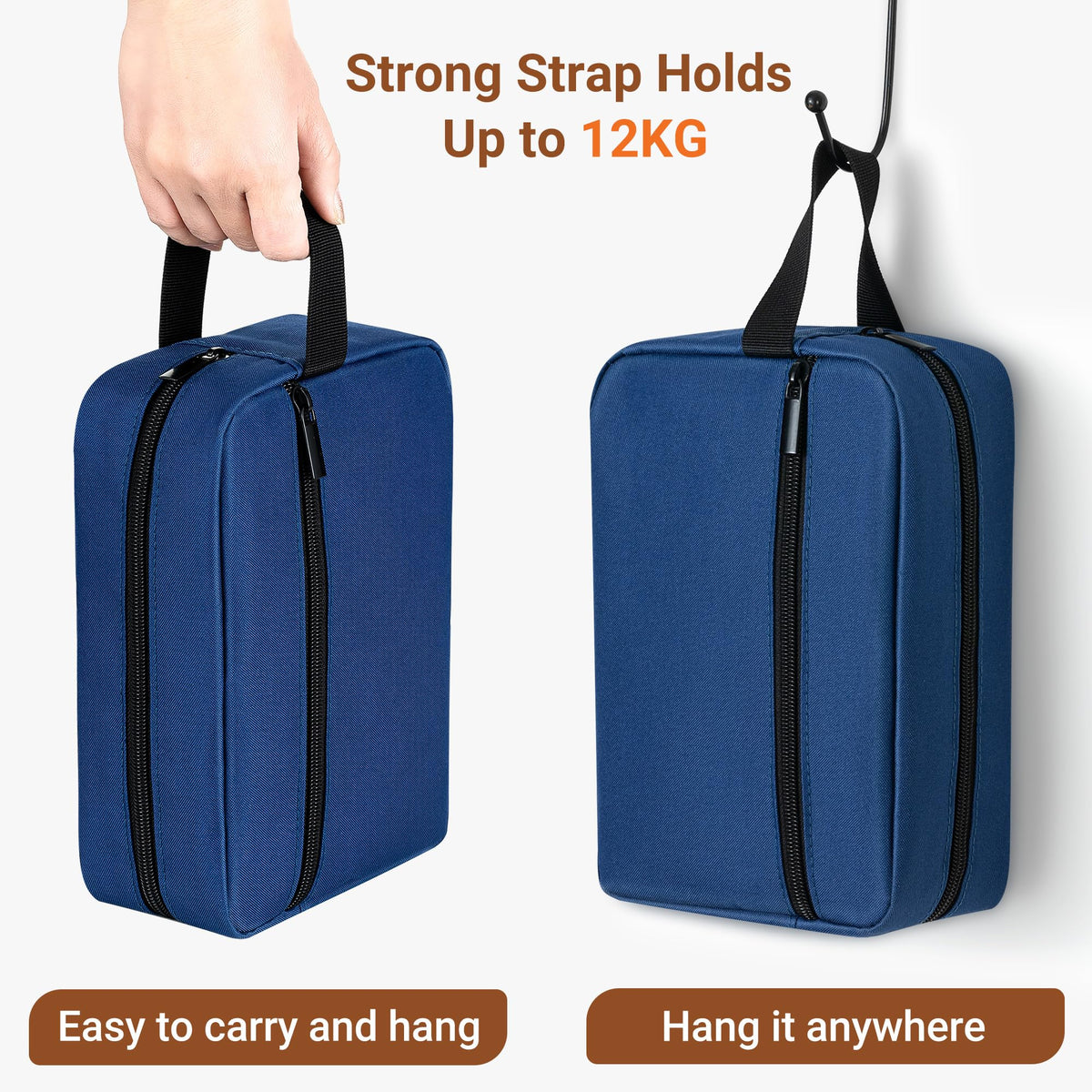Elviros Travel Toiletry Bag open showing main pocket