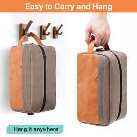 Elviros Travel Toiletry Bag packed flat for travel