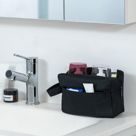 Elviros Travel Toiletry Bag packed in luggage
