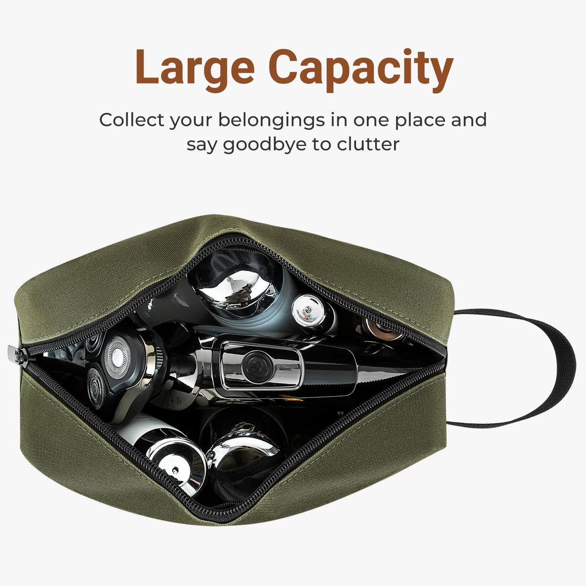 Elviros Travel Toiletry Bag side pocket detail