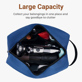 Elviros Travel Toiletry Bag side view showing compartments