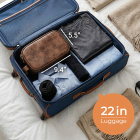 Elviros Travel Toiletry Bag small dark brown with wet separation compartments