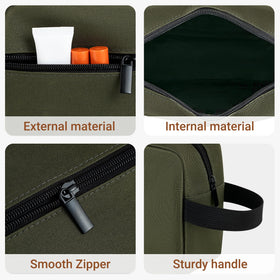 Elviros Travel Toiletry Bag with cosmetics inside