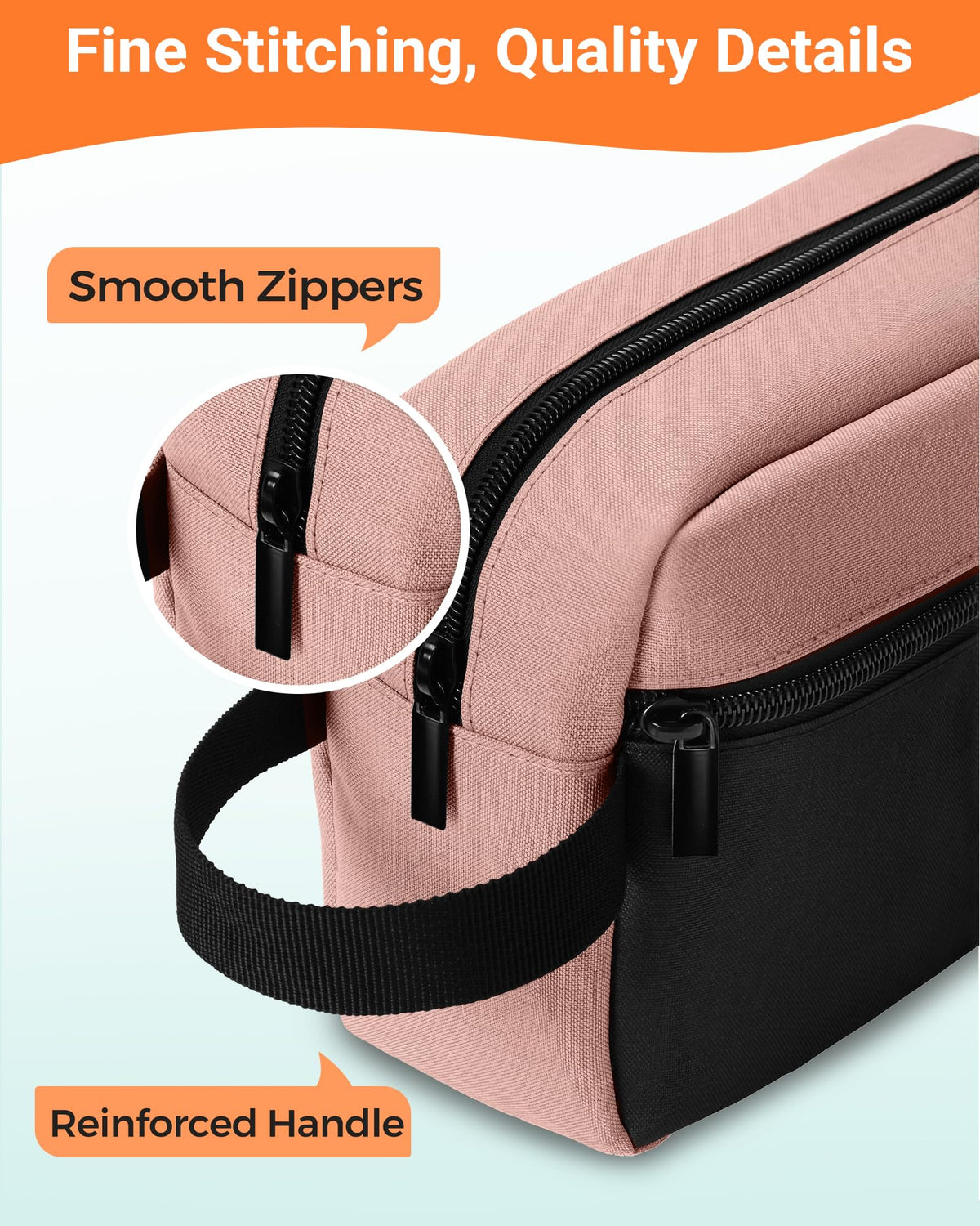 Elviros Travel Toiletry Bag with wipe-clean lining