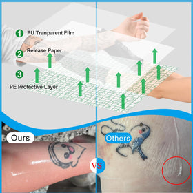 Emalla Second Skin Tattoo Cover Up Patch Tape being cut for sizing