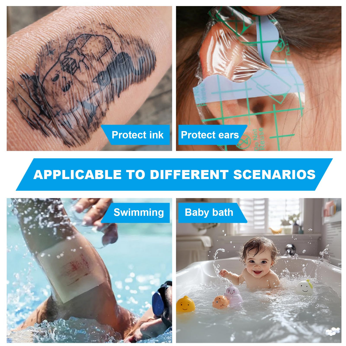 Emalla tattoo cover bandage waterproof feature demonstration