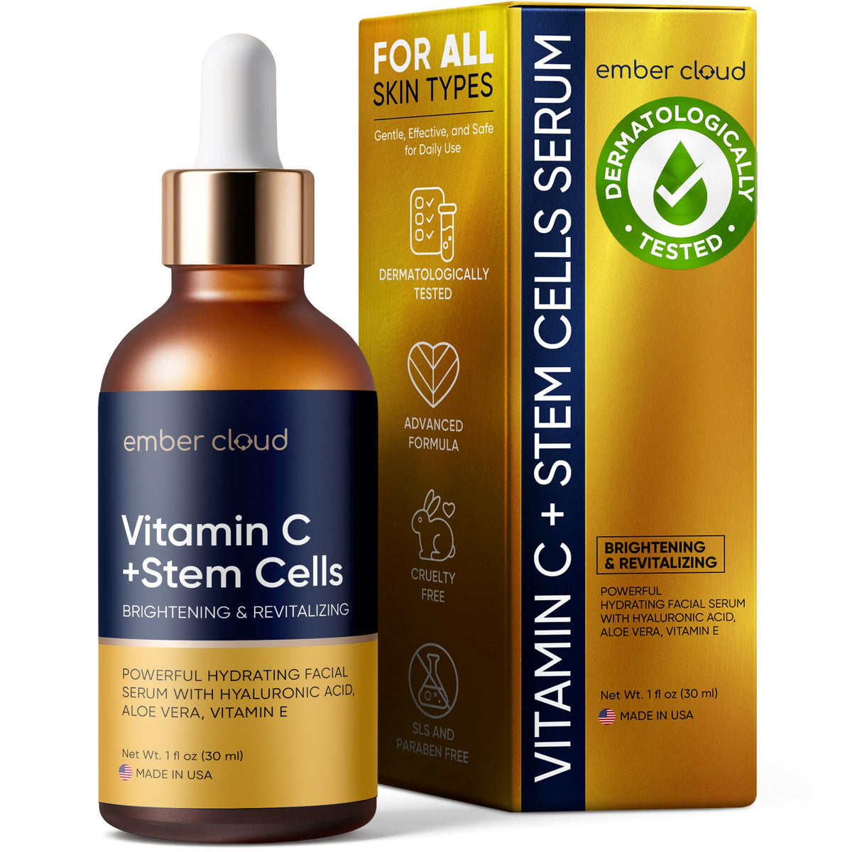 Ember Cloud Vitamin C Serum front view with label