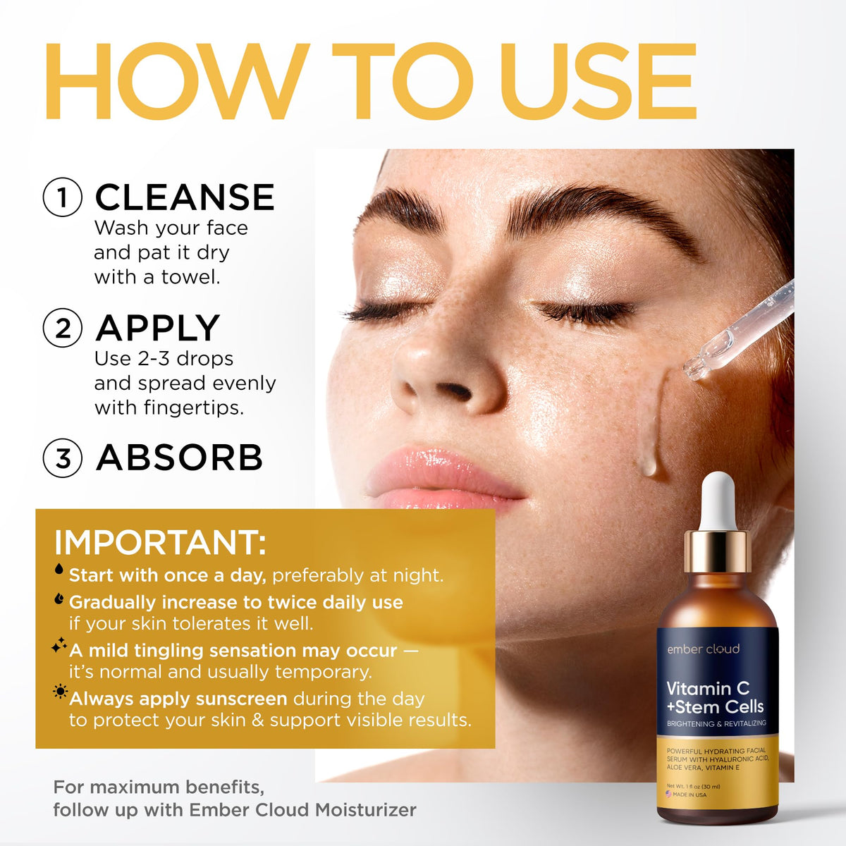 Ember Cloud Vitamin C Serum texture on skin