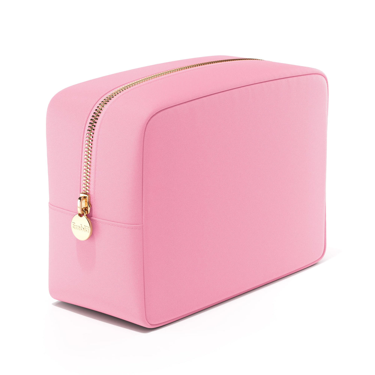 Embla Large Makeup Bag in light pink, front view