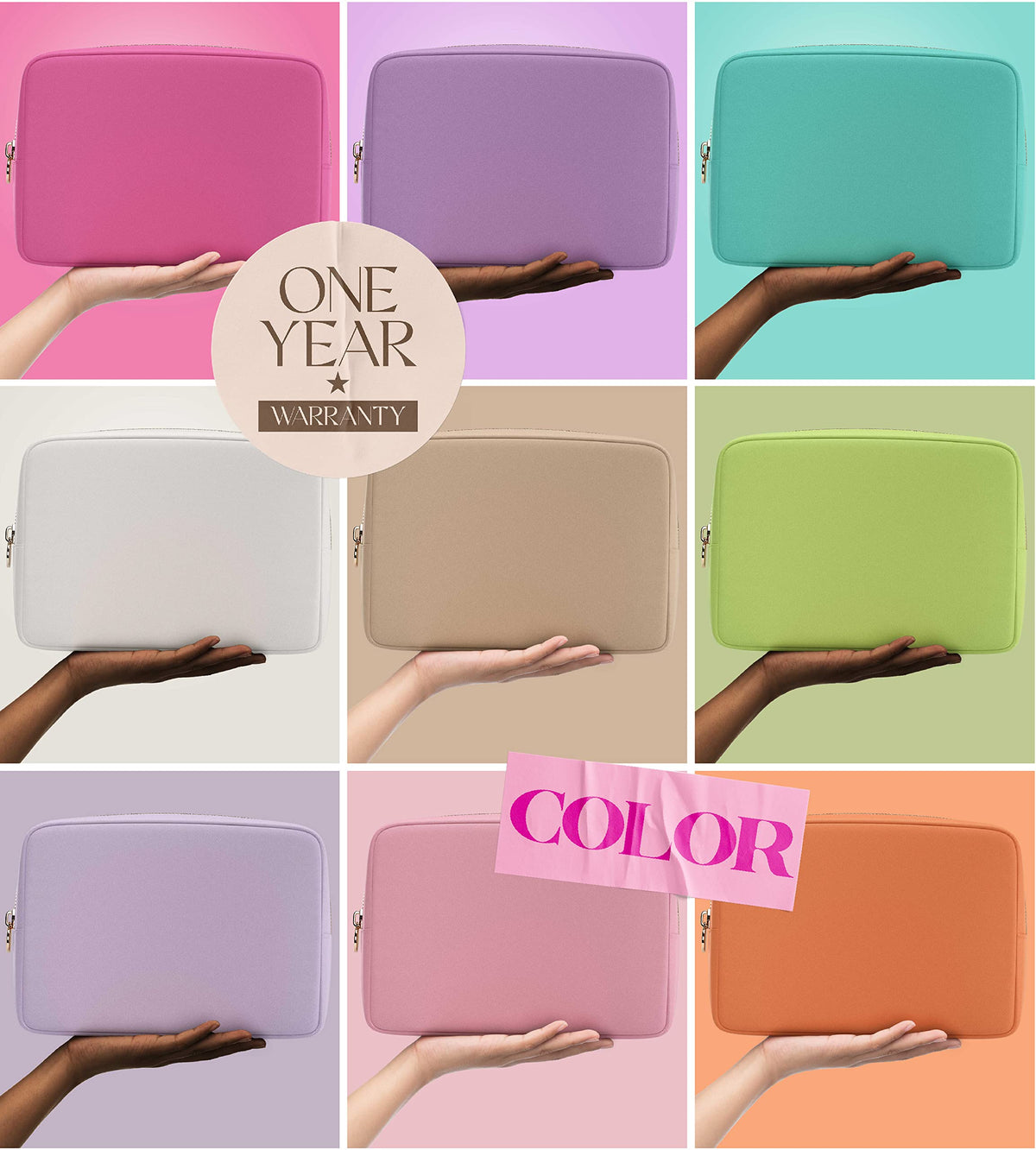 Embla Large Makeup Bag lifestyle scene on vanity