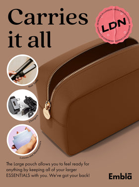 Embla Large Makeup Bag packaging display